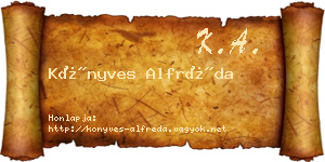 Könyves Alfréda névjegykártya